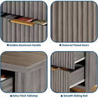 Credenza a 2 ante e 3 cassetti da 46,5" con scanalature