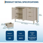 Credenza a 2 ante e 3 cassetti da 46,5" con scanalature