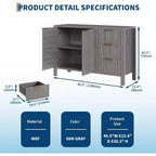 Credenza a 2 ante e 3 cassetti da 46,5" con scanalature