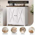 Madia Credenza Piccola da 76 cm con 2 Ante e Ripiano Regolabile