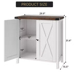 Madia Credenza Piccola da 76 cm con 2 Ante e Ripiano Regolabile