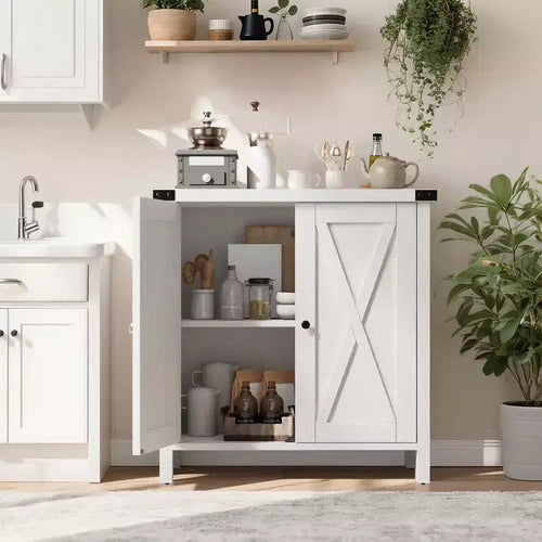 Madia Credenza Piccola da 76 cm con 2 Ante e Ripiano Regolabile