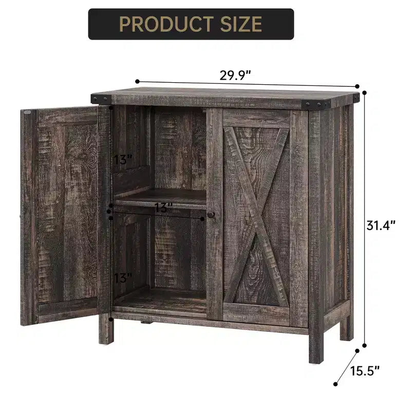 Madia Credenza Piccola da 76 cm con 2 Ante e Ripiano Regolabile