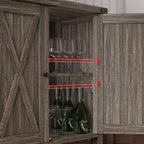 Madia Credenza Piccola da 76 cm con 2 Ante e Ripiano Regolabile