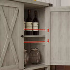 Madia Credenza Piccola da 76 cm con 2 Ante e Ripiano Regolabile