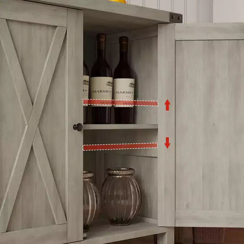 Madia Credenza Piccola da 76 cm con 2 Ante e Ripiano Regolabile