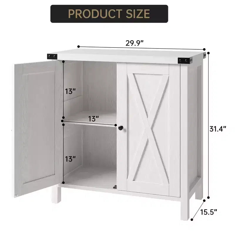 Madia Credenza Piccola da 76 cm con 2 Ante e Ripiano Regolabile
