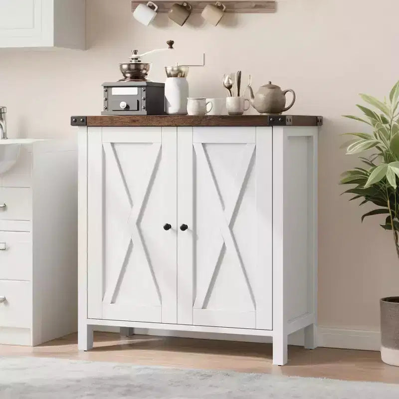 Madia Credenza Piccola da 76 cm con 2 Ante e Ripiano Regolabile
