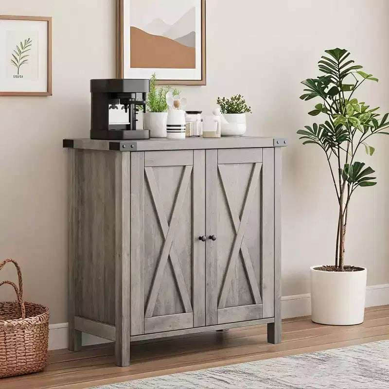 Madia Credenza Piccola da 76 cm con 2 Ante e Ripiano Regolabile