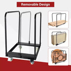 Carrello per pannelli in acciaio per impieghi gravosi con 4 ruote, capacità di 680 kg, carrello pieghevole per cartongesso, legname e materassi
