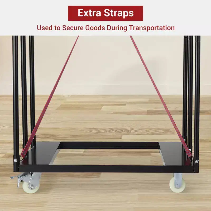 Carrello per pannelli in acciaio per impieghi gravosi con 4 ruote, capacità di 680 kg, carrello pieghevole per cartongesso, legname e materassi