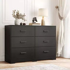 6-Drawer Chest of Drawers with Deep Drawers and Anti-Tip Device, Modern Dresser for Home, Office & Living Room