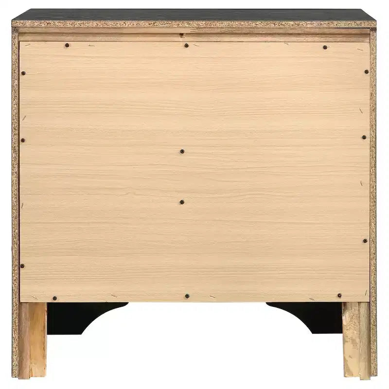 Comodino a 2 cassetti con maniglie con strass