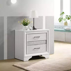 Comodino a 2 cassetti con maniglie con strass
