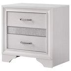 Comodino a 2 cassetti con maniglie con strass