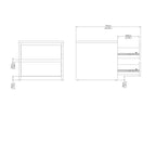 Comodino/Tavolino a 2 cassetti alto 43 cm