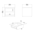 Comodino/Tavolino a 2 cassetti alto 43 cm
