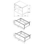 Comodino in Legno a 2 Cassetti Finitura Noce Affumicato