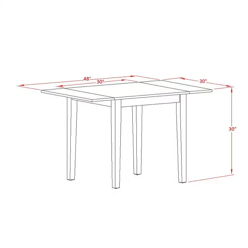 Tavolo da pranzo rettangolare 76x122 con 2 ante a ribalta