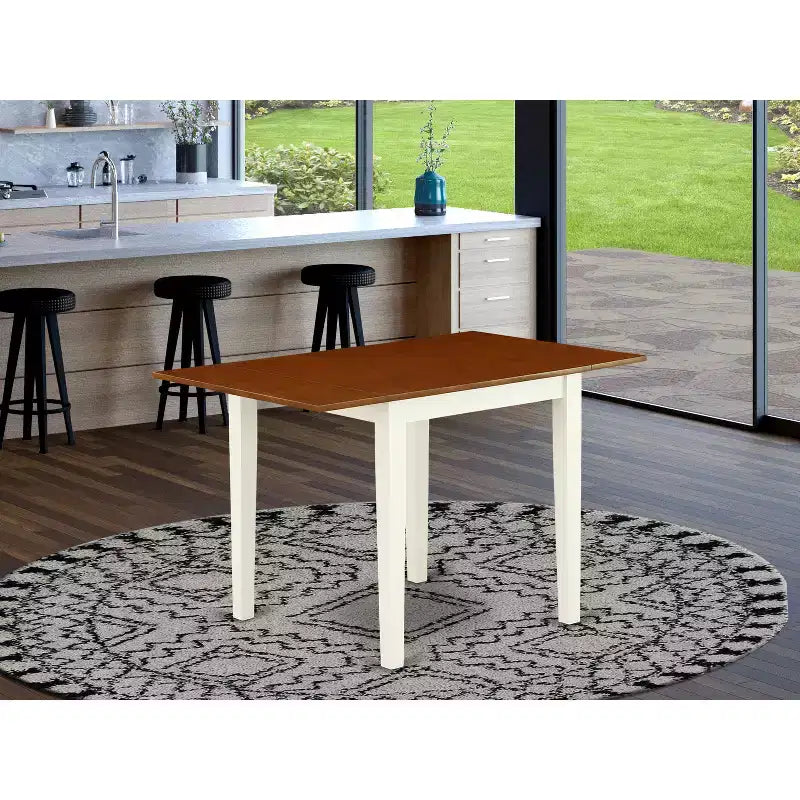 Tavolo da pranzo rettangolare 76x122 con 2 ante a ribalta