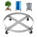 Drum Cart, 4-Wheel Cart - 2 Pack Without Brake Rollers, Heavy-Duty for Industrial Use, Warehouses, Factories