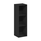 Libreria stretta a 3 ripiani con ripiani regolabili, nero/bianco