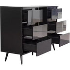 Credenza con luci a LED e finitura lucida