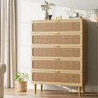 Cassettiera in rattan a 5 cassetti