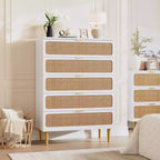 Cassettiera in rattan a 5 cassetti