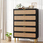 Cassettiera in rattan a 5 cassetti