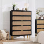 Cassettiera in rattan a 5 cassetti