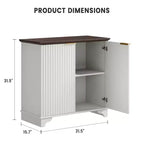 Mobile credenza a 2 ante con scanalature e ripiani regolabili