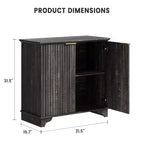Mobile credenza a 2 ante con scanalature e ripiani regolabili