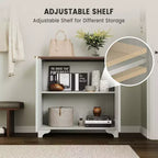 Mobile credenza a 2 ante con scanalature e ripiani regolabili