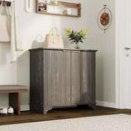 Mobile credenza a 2 ante con scanalature e ripiani regolabili