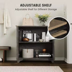 Mobile credenza a 2 ante con scanalature e ripiani regolabili