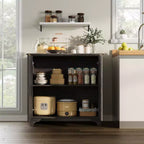 Mobile credenza a 2 ante con scanalature e ripiani regolabili
