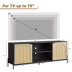 Mobile TV in rattan con ante – Consolle multimediale per TV fino a 75 pollici