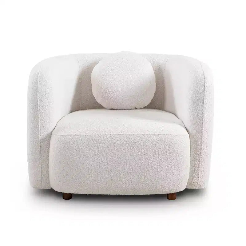 Poltrona Bouclé – Poltrona singola con struttura in legno