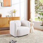 Poltrona Bouclé – Poltrona singola con struttura in legno