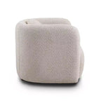 Poltrona Bouclé – Poltrona singola con struttura in legno