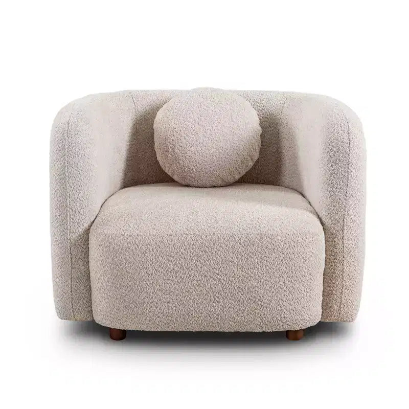 Poltrona Bouclé – Poltrona singola con struttura in legno