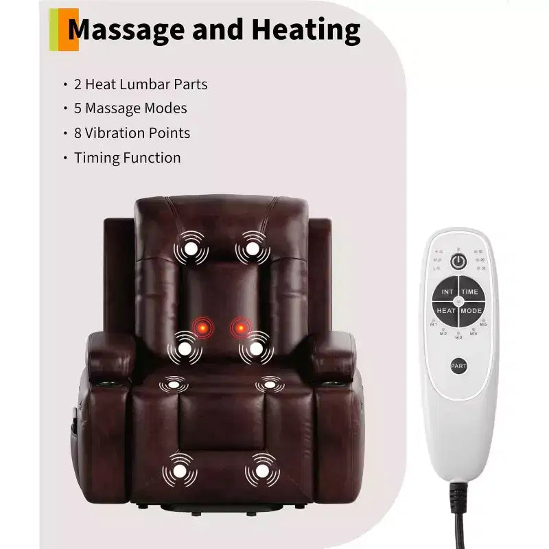 Poltrona Reclinabile Power Lift con Funzione Massaggio e Riscaldamento
