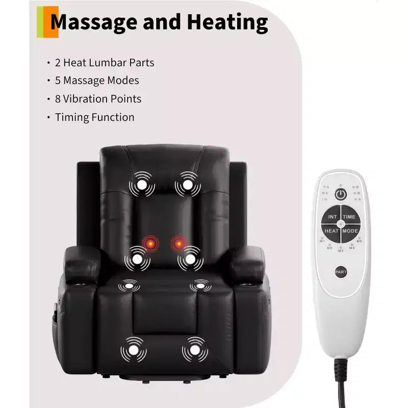 Poltrona Reclinabile Power Lift con Funzione Massaggio e Riscaldamento