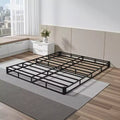 Base per materasso Queen Size con struttura in acciaio e rivestimento lavabile, fondazione per materasso da 5 pollici, nero