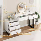 Scrivania Trucco Illuminata con Specchio e 5 Cassetti