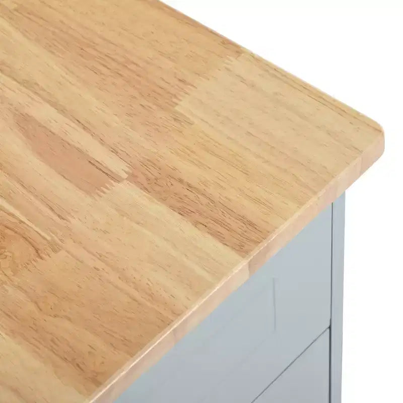 Isola da Cucina con Mobiletto Contenitore per la Spazzatura e Ruote