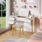 Toeletta Trucco con Specchio Illuminato e Sgabello