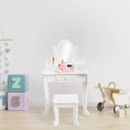 Set da toeletta per bambini con specchio e sgabello