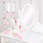 Set da toeletta per bambini con specchio e sgabello